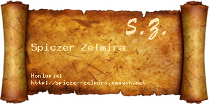 Spiczer Zelmira névjegykártya